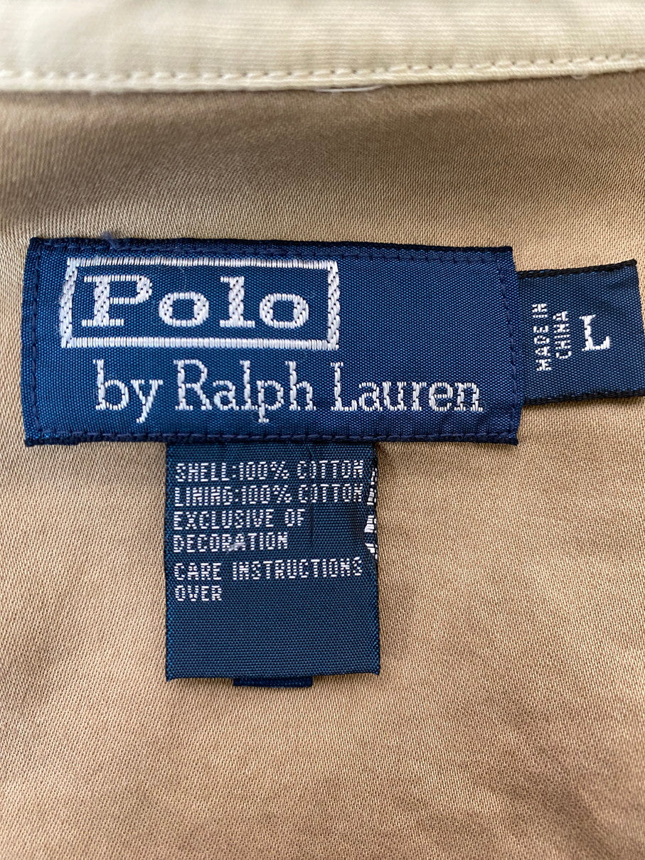 【中古品】【メンズ】 Polo by Ralph Lauren ポロバイラルフローレン COTTON RIDERES JACKET コットンライダースジャケット ライトアウター ブルゾン 146-251011-kk-28-min サイズ：L カラー：ベージュ 万代Net店