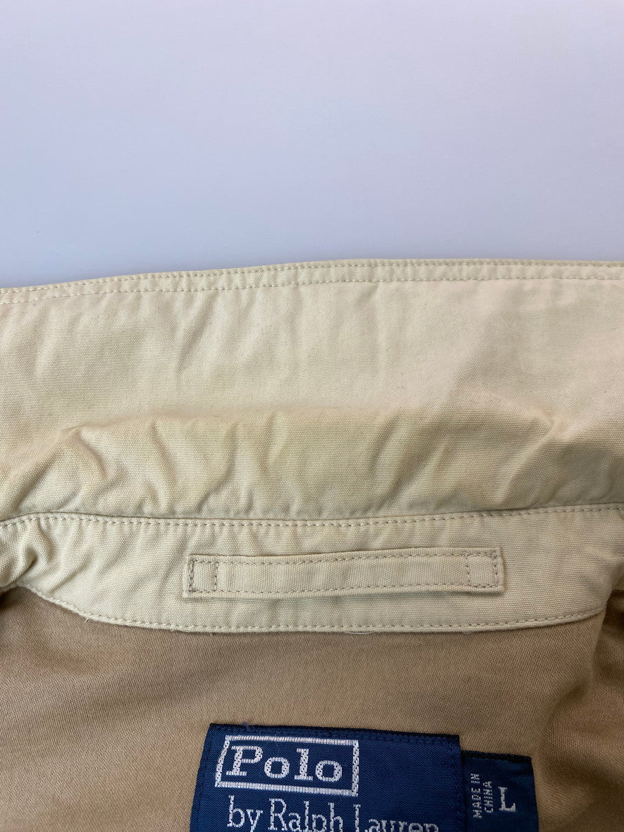 【中古品】【メンズ】 Polo by Ralph Lauren ポロバイラルフローレン COTTON RIDERES JACKET コットンライダースジャケット ライトアウター ブルゾン 146-251011-kk-28-min サイズ：L カラー：ベージュ 万代Net店