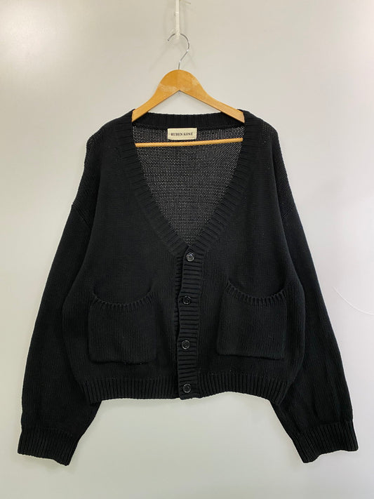 【中古品】【メンズ】 RUBEN KONE ルーベンコネ COTTON CARDIGAN コットンカーディガン トップス 141-251021-kk-67-min サイズ：XL カラー：ブラック 万代Net店
