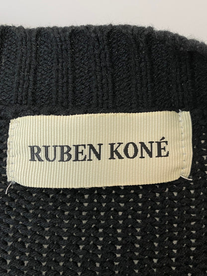 【中古品】【メンズ】 RUBEN KONE ルーベンコネ COTTON CARDIGAN コットンカーディガン トップス 141-251021-kk-67-min サイズ：XL カラー：ブラック 万代Net店