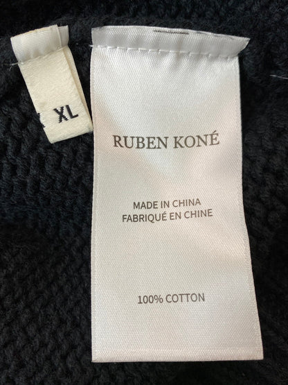 【中古品】【メンズ】 RUBEN KONE ルーベンコネ COTTON CARDIGAN コットンカーディガン トップス 141-251021-kk-67-min サイズ：XL カラー：ブラック 万代Net店