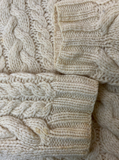 【現状渡し品】【メンズ】 RALPH LAUREN ラルフローレン 90S HI-NECK KNIT 90年代 ハイネック ニット メンズ セーター トップス アラン模様 146-251214-em-18-min サイズ：M カラー：オフホワイト 万代Net店