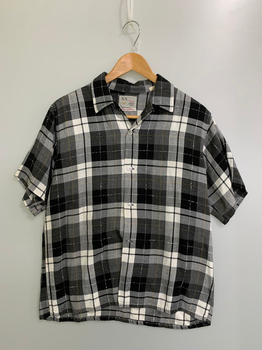 【現状渡し品】【メンズ】 N＆N XI EAST エヌプラスエヌ 50-60S S S CHECK SHIRT チェックシャツ トップス 146-251018-ks-02-min サイズ：M カラー：ブラック/ホワイト/グレー 万代Net店