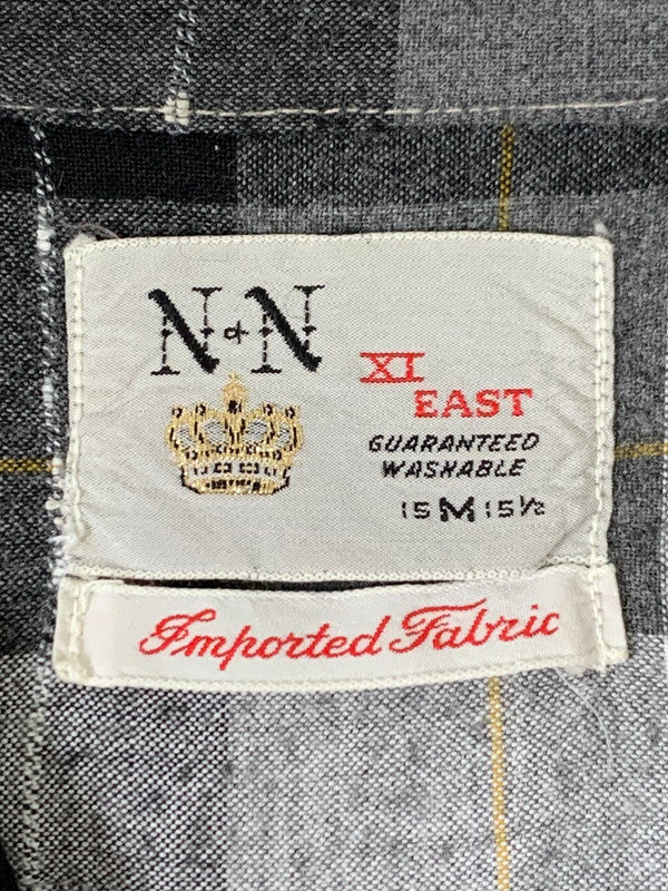 【現状渡し品】【メンズ】 N＆N XI EAST エヌプラスエヌ 50-60S S S CHECK SHIRT チェックシャツ トップス 146-251018-ks-02-min サイズ：M カラー：ブラック/ホワイト/グレー 万代Net店