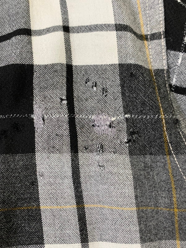 【現状渡し品】【メンズ】 N＆N XI EAST エヌプラスエヌ 50-60S S S CHECK SHIRT チェックシャツ トップス 146-251018-ks-02-min サイズ：M カラー：ブラック/ホワイト/グレー 万代Net店