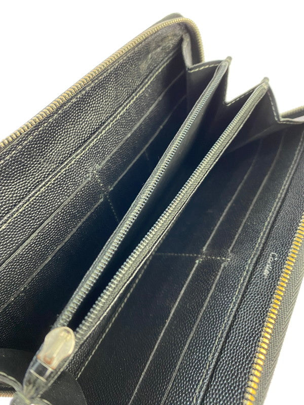 【現状渡し品】【メンズ/レディース】 CARTIER カルティエ L3000942 サントス ドゥ カルティエ ラウンドファスナー ロングウォレット 長財布 181-251019-AS-6-min カラー：ブラック 万代Net店