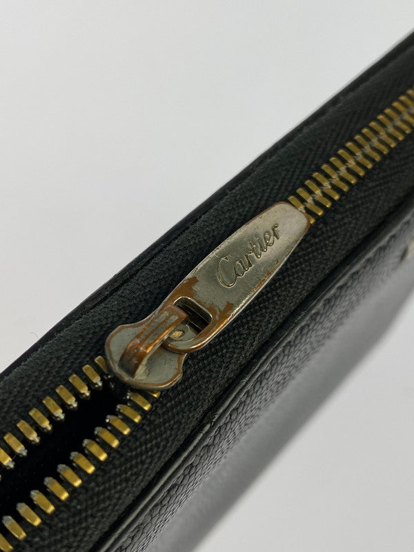 【現状渡し品】【メンズ/レディース】 CARTIER カルティエ L3000942 サントス ドゥ カルティエ ラウンドファスナー ロングウォレット 長財布 181-251019-AS-6-min カラー：ブラック 万代Net店