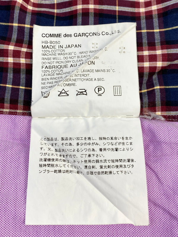 【中古品】【メンズ】 COMME DES GARCONS HOMME コムデギャルソンオム HB-B050 MULTICOLOR CHECK SHIRT マルチカラー チェック シャツ 140-260805-zi-08-min サイズ：S カラー：ピンク 万代Net店
