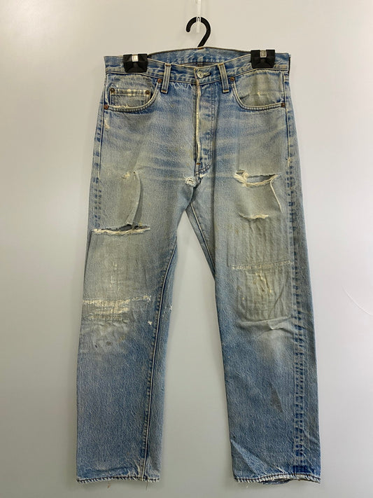 【現状渡し品】【メンズ】 Levi's リーバイス 80S 524刻印 501 スモールE デニムパンツ ボトムス 157-251023-jt-22-min サイズ：W34 L32 カラー：ライトインディゴ 万代Net店