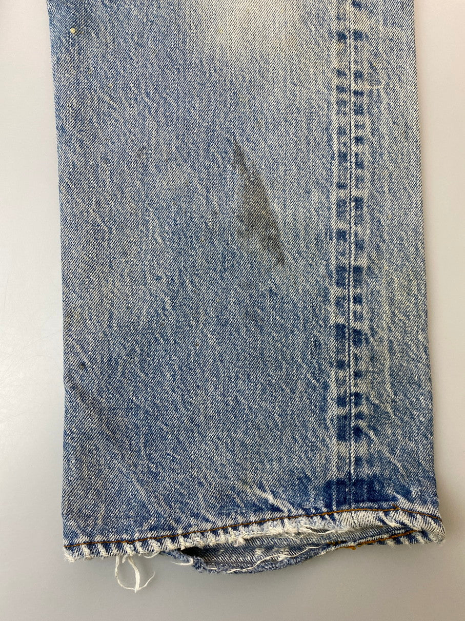 【現状渡し品】【メンズ】 Levi's リーバイス 80S 524刻印 501 スモールE デニムパンツ ボトムス 157-251023-jt-22-min サイズ：W34 L32 カラー：ライトインディゴ 万代Net店