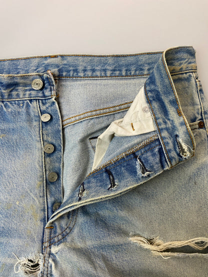 【現状渡し品】【メンズ】 Levi's リーバイス 80S 524刻印 501 スモールE デニムパンツ ボトムス 157-251023-jt-22-min サイズ：W34 L32 カラー：ライトインディゴ 万代Net店