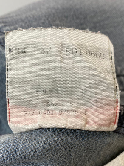 【現状渡し品】【メンズ】 Levi's リーバイス 00S 977刻印 2001年4月製造 501 BLACK DENIM PANTS 501 ブラック デニム パンツ メンズ ボトムス ジーパン ジーンズ ヴィンテージ 157-251109-em-37-min サイズ：W34×L32 カラー：グレー 万代Net店