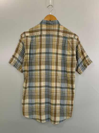 【中古品】【メンズ】 BURBERRY LONDON バーバリーロンドン CHECK S/S SHIRT チェックショートスリーブシャツ 半袖シャツ トップス 141-260623-yn-33-min サイズ：M カラー：ベージュ系/ライトブルー等 万代Net店