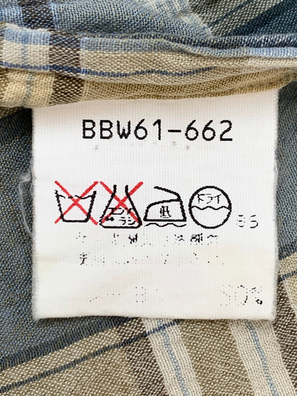 【中古品】【メンズ】 BURBERRY LONDON バーバリーロンドン CHECK S/S SHIRT チェックショートスリーブシャツ 半袖シャツ トップス 141-260623-yn-33-min サイズ：M カラー：ベージュ系/ライトブルー等 万代Net店