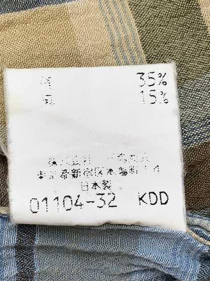 【中古品】【メンズ】 BURBERRY LONDON バーバリーロンドン CHECK S/S SHIRT チェックショートスリーブシャツ 半袖シャツ トップス 141-260623-yn-33-min サイズ：M カラー：ベージュ系/ライトブルー等 万代Net店