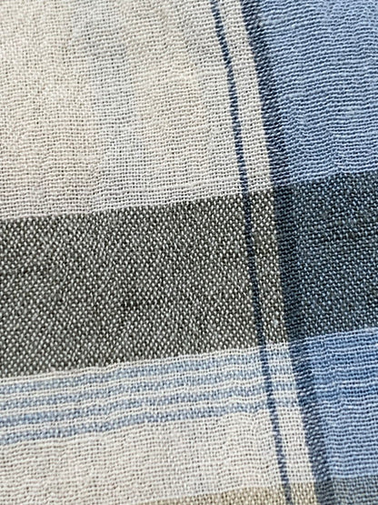 【中古品】【メンズ】 BURBERRY LONDON バーバリーロンドン CHECK S/S SHIRT チェックショートスリーブシャツ 半袖シャツ トップス 141-260623-yn-33-min サイズ：M カラー：ベージュ系/ライトブルー等 万代Net店