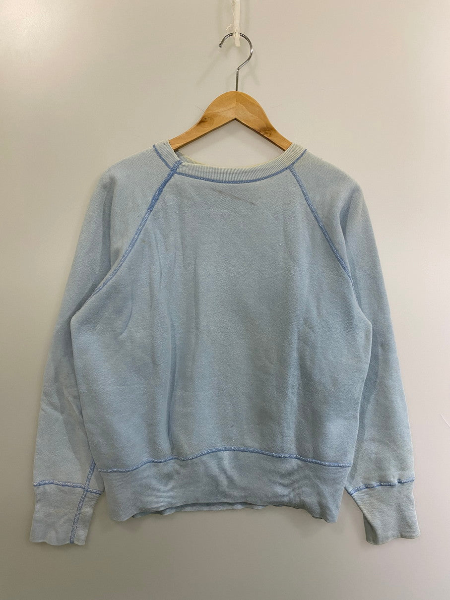 【現状渡し品】【メンズ】 Champion チャンピオン 60's MISSOURI UNIVERSITY SWEATSHIRT 60年代 ラグランスリーブスウェットシャツ トレーナー 大文字ランタグ前期 3段フロッキー トップス 146-251022-yn-06-min サイズ：M カラー：ライトブルー 万代Net店