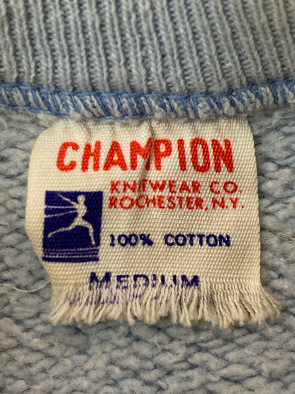 【現状渡し品】【メンズ】 Champion チャンピオン 60's MISSOURI UNIVERSITY SWEATSHIRT 60年代 ラグランスリーブスウェットシャツ トレーナー 大文字ランタグ前期 3段フロッキー トップス 146-251022-yn-06-min サイズ：M カラー：ライトブルー 万代Net店