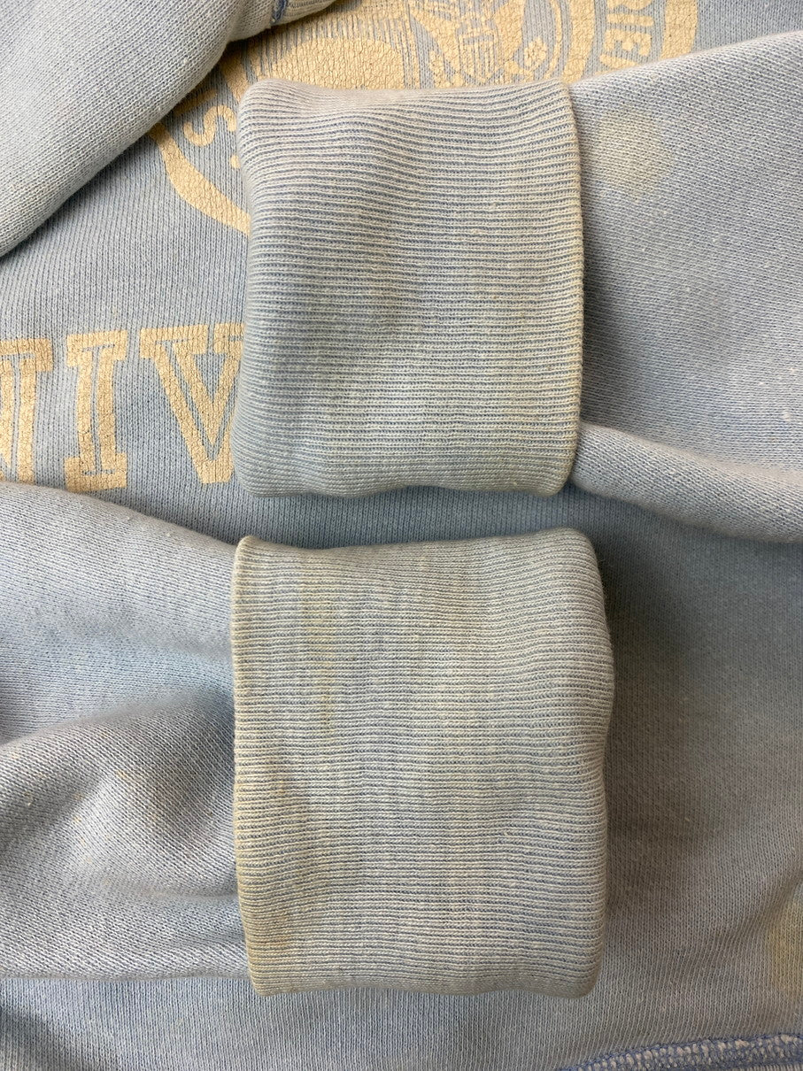 【現状渡し品】【メンズ】 Champion チャンピオン 60's MISSOURI UNIVERSITY SWEATSHIRT 60年代 ラグランスリーブスウェットシャツ トレーナー 大文字ランタグ前期 3段フロッキー トップス 146-251022-yn-06-min サイズ：M カラー：ライトブルー 万代Net店