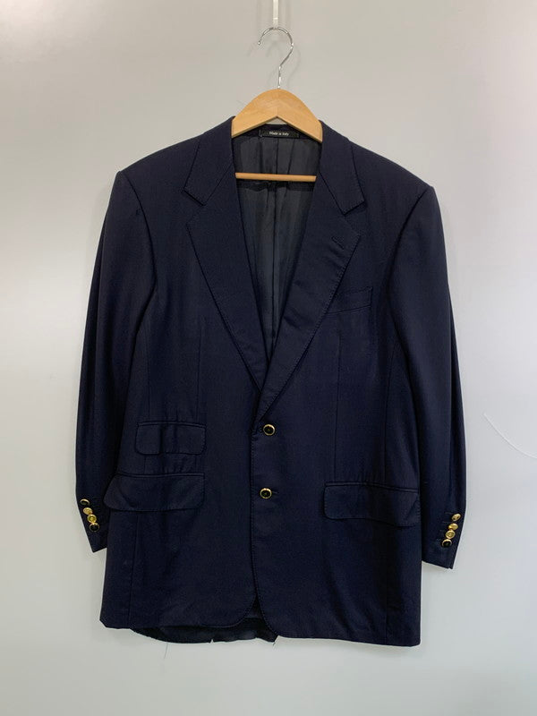 【現状渡し品】【メンズ】 ALFRED DUNHILL アルフレッド ダンヒル RAYON DOUBLE TAILORED JACKET レーヨン ダブル テーラード ジャケット SUPER100S NAVY メンズ アウター 141-260703-hu-25-min カラー：ネイビー 万代Net店