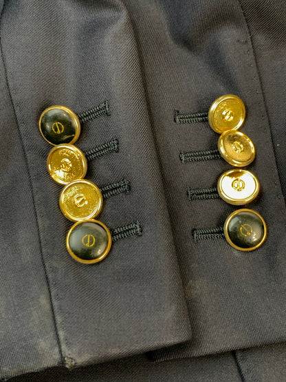 【現状渡し品】【メンズ】 ALFRED DUNHILL アルフレッド ダンヒル RAYON DOUBLE TAILORED JACKET レーヨン ダブル テーラード ジャケット SUPER100S NAVY メンズ アウター 141-260703-hu-25-min カラー：ネイビー 万代Net店