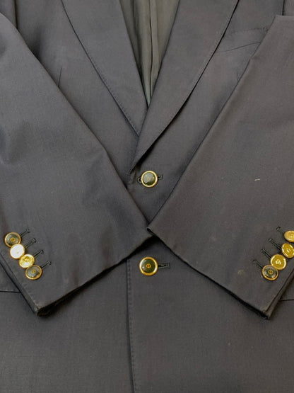 【現状渡し品】【メンズ】 ALFRED DUNHILL アルフレッド ダンヒル RAYON DOUBLE TAILORED JACKET レーヨン ダブル テーラード ジャケット SUPER100S NAVY メンズ アウター 141-260703-hu-25-min カラー：ネイビー 万代Net店