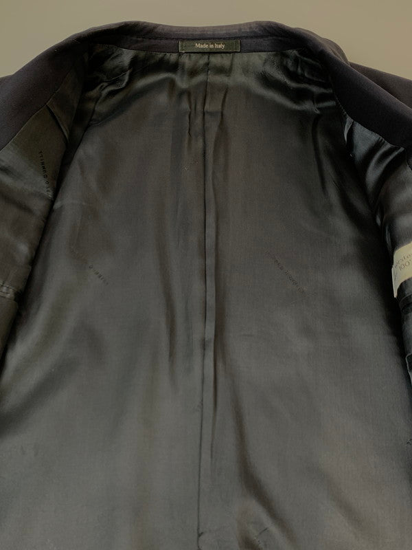 【現状渡し品】【メンズ】 ALFRED DUNHILL アルフレッド ダンヒル RAYON DOUBLE TAILORED JACKET レーヨン ダブル テーラード ジャケット SUPER100S NAVY メンズ アウター 141-260703-hu-25-min カラー：ネイビー 万代Net店
