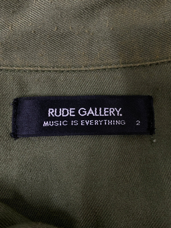 【現状渡し品】【メンズ】 RUDE GALLERY ルードギャラリー RAYON SHIRT レーヨン シャツ メンズ 長袖 142-260630-hu-29-min サイズ：2 カラー：グリーン系 万代Net店
