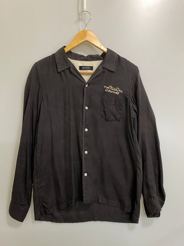 【中古品】【メンズ】 RUDE GALLERY ルードギャラリー LETTERED BOWLING SHIRT レタード ボーリング シャツ メンズ 半袖Tシャツ ショートスリーブ 142-260630-hu-28-min サイズ：2 カラー：ブラック系 万代Net店