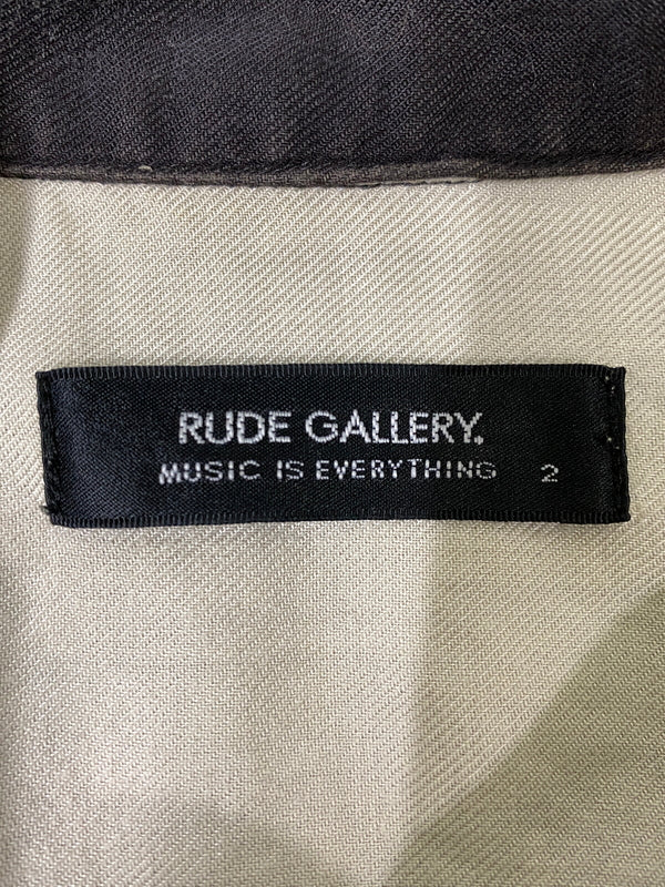【中古品】【メンズ】 RUDE GALLERY ルードギャラリー LETTERED BOWLING SHIRT レタード ボーリング シャツ メンズ 半袖Tシャツ ショートスリーブ 142-260630-hu-28-min サイズ：2 カラー：ブラック系 万代Net店