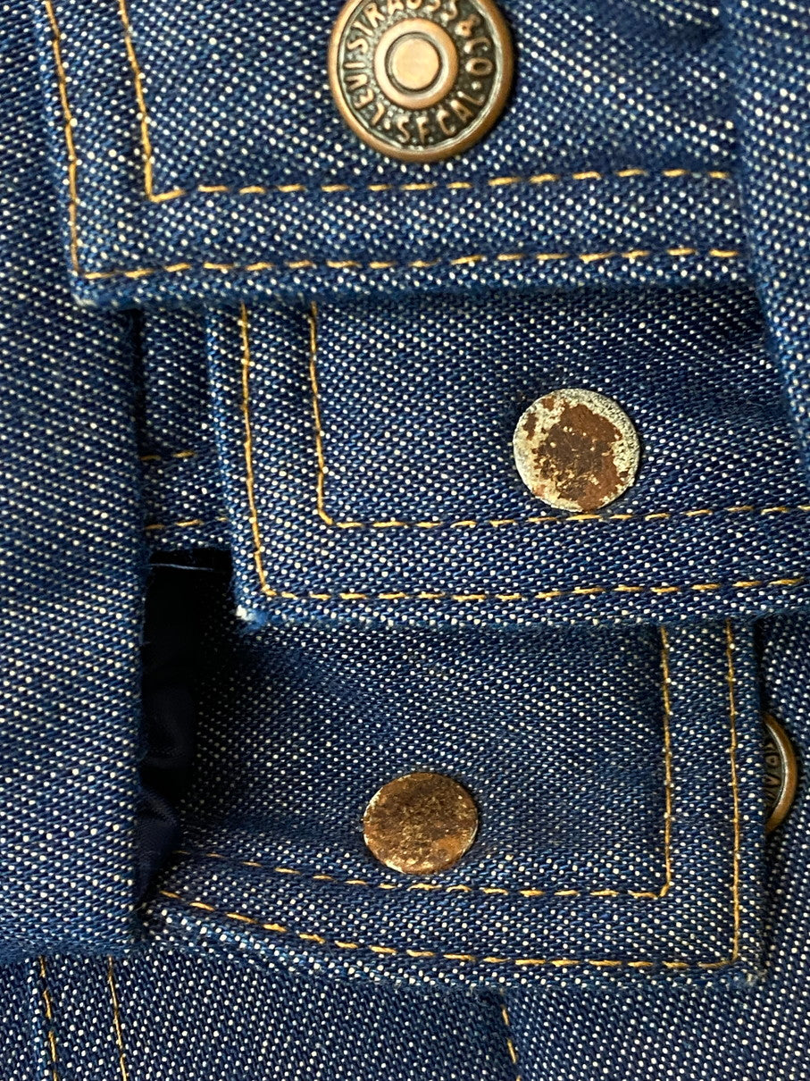【中古品】【メンズ】 LEVI'S SKI スキーリーバイス 中綿 DENIM JACKET 70'S デニム ジャケット 70年代 ヴィンテージ メンズ アウター 146-251019-em-43-min サイズ：11/12 カラー：インディゴブルー 万代Net店