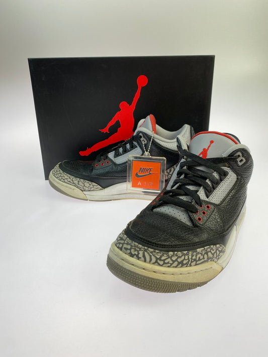【中古品】【メンズ】 NIKE ナイキ AIR JORDAN 3 RETRO OG BLACK CEMENT(2018) 854262-001 エアジョーダン 3 レトロ オリジナル ブラックセメント スニーカー 靴 160-251016-kk-01-min カラー：BLACK/FIRE RED-CEMENT GREY 万代Net店