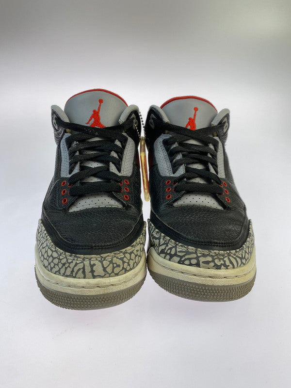 【中古品】【メンズ】 NIKE ナイキ AIR JORDAN 3 RETRO OG BLACK CEMENT(2018) 854262-001 エアジョーダン 3 レトロ オリジナル ブラックセメント スニーカー 靴 160-251016-kk-01-min カラー：BLACK/FIRE RED-CEMENT GREY 万代Net店