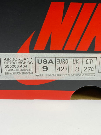 【中古品】【メンズ】 NIKE ナイキ AIR JORDAN 1 RETRO HIGH OG 555088-404 エア ジョーダン 1 レトロ ハイ オリジナル スニーカー 靴 160-251021-kk-33-min カラー：DARK MARINA BLUE/BLACK-WHITE 万代Net店