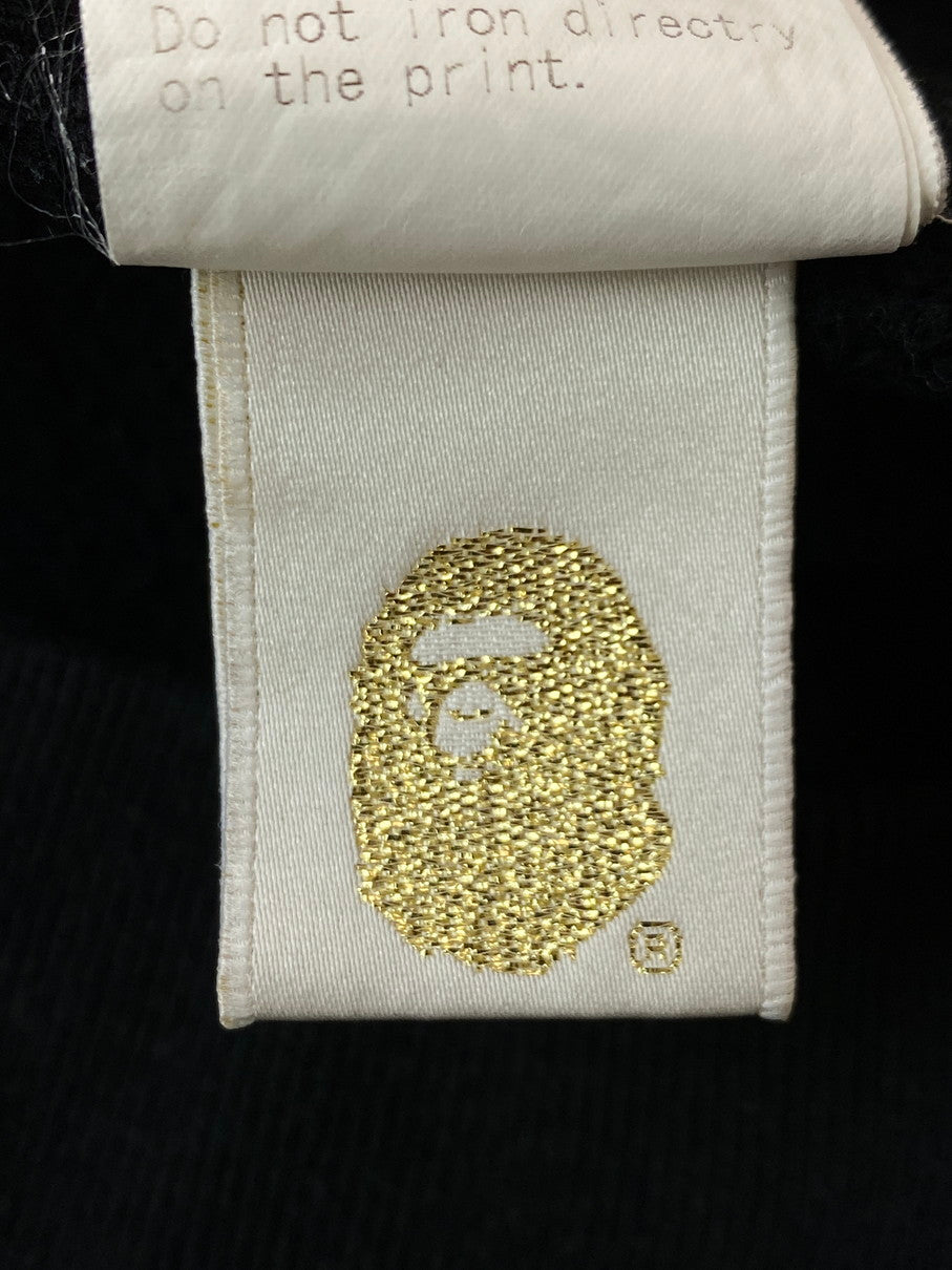 【中古品】【メンズ】 A BATHING APE アベイシングエイプ VERY APE COLLEGE CREWNECK 001SW9721011 ベリー エイプ カレッジ クルーネック スウェット 長袖 メンズ トップス 142-251019-em-54-min サイズ：S カラー：ブラック 万代Net店