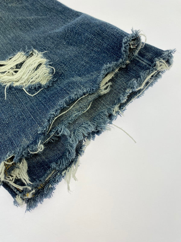 【現状渡し品】【メンズ】 RALPH LAUREN ラルフローレン DAMAGE DENIM SHORTS ダメージ デニム ショートパンツ デニムパンツ ボトムス 158-260410-jt-24-min サイズ：W30 カラー：インディゴ 万代Net店