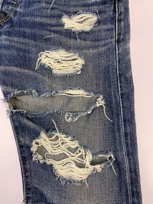 【現状渡し品】【メンズ】 RALPH LAUREN ラルフローレン DAMAGE DENIM SHORTS ダメージ デニム ショートパンツ デニムパンツ ボトムス 158-260410-jt-24-min サイズ：W30 カラー：インディゴ 万代Net店