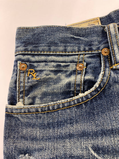 【現状渡し品】【メンズ】 RALPH LAUREN ラルフローレン DAMAGE DENIM SHORTS ダメージ デニム ショートパンツ デニムパンツ ボトムス 158-260410-jt-24-min サイズ：W30 カラー：インディゴ 万代Net店