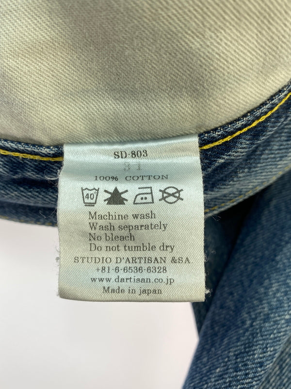 【現状渡し品】【メンズ】 STUDIO D'ARTISAN ステュディオ ダ ルチザン DARTISAM DENIM PANT ダ ルチザン デニムパンツ ボトムス 156-260727-jt-27-min サイズ：31 カラー：インディゴ 万代Net店