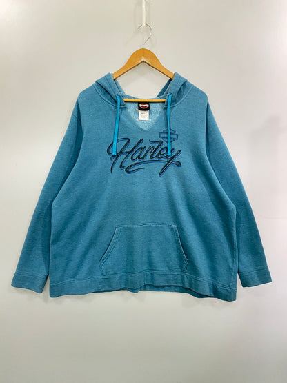 【現状渡し品】【メンズ】 HARLEY-DAVIDSON ハーレーダビッドソン LOGO HOODIE ロゴ フーディー パーカー トップス 146-260715-yn-24-min サイズ：表記なし 下記参照 カラー：ブルーグリーン 万代Net店