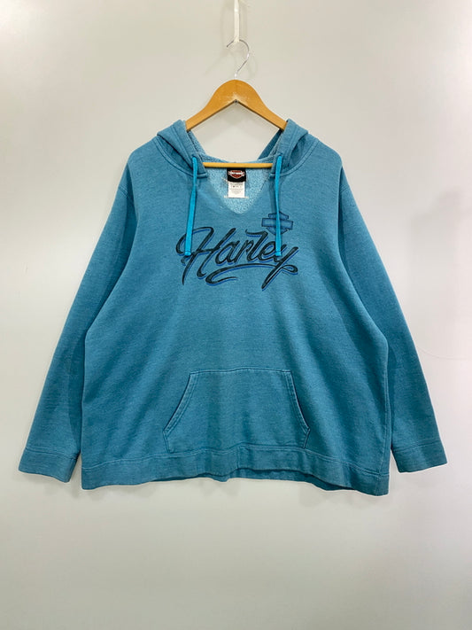 【現状渡し品】【メンズ】 HARLEY-DAVIDSON ハーレーダビッドソン LOGO HOODIE ロゴ フーディー パーカー トップス 146-260715-yn-24-min サイズ：表記なし 下記参照 カラー：ブルーグリーン 万代Net店