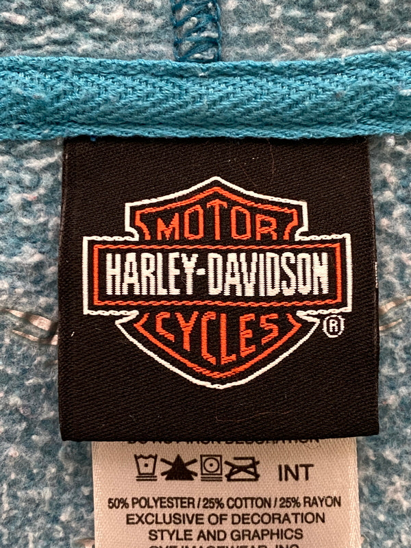 【現状渡し品】【メンズ】 HARLEY-DAVIDSON ハーレーダビッドソン LOGO HOODIE ロゴ フーディー パーカー トップス 146-260715-yn-24-min サイズ：表記なし 下記参照 カラー：ブルーグリーン 万代Net店