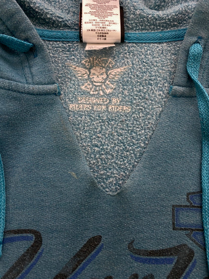 【現状渡し品】【メンズ】 HARLEY-DAVIDSON ハーレーダビッドソン LOGO HOODIE ロゴ フーディー パーカー トップス 146-260715-yn-24-min サイズ：表記なし 下記参照 カラー：ブルーグリーン 万代Net店