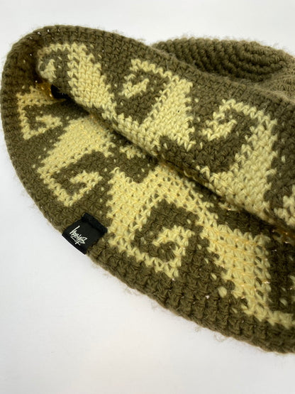 【中古品】【メンズ/レディース】 STUSSY ステューシー WAVES KNIT BUCKET 1321057 ウェーブス ニット バケット 帽子 185-251023-jt-05-min カラー：ブラウン 万代Net店