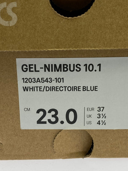 【中古品】【レディース】 asics アシックス GEL-NIMBUS 10.1 1203A543-101 ゲルニンバス 10.1 スニーカー 靴 166-251021-kk-42-min カラー：WHITE/DIRECTOIRE BLUE 万代Net店