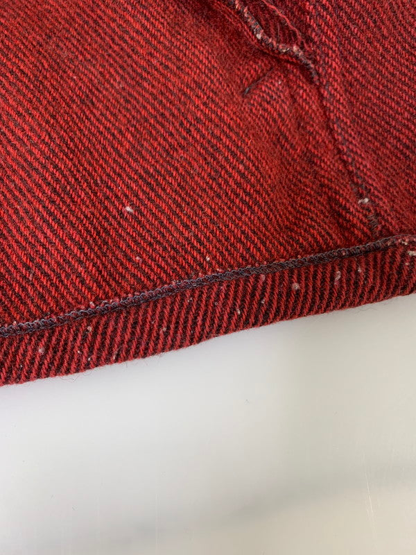 【中古品】【メンズ】 WOOLRICH ウールリッチ 70'S ノーカラーマッキーノジャケット ウール 防寒 メンズジャケット メンズアウター 146-260403-KS-09-min サイズ：M カラー：レッド系 万代Net店
