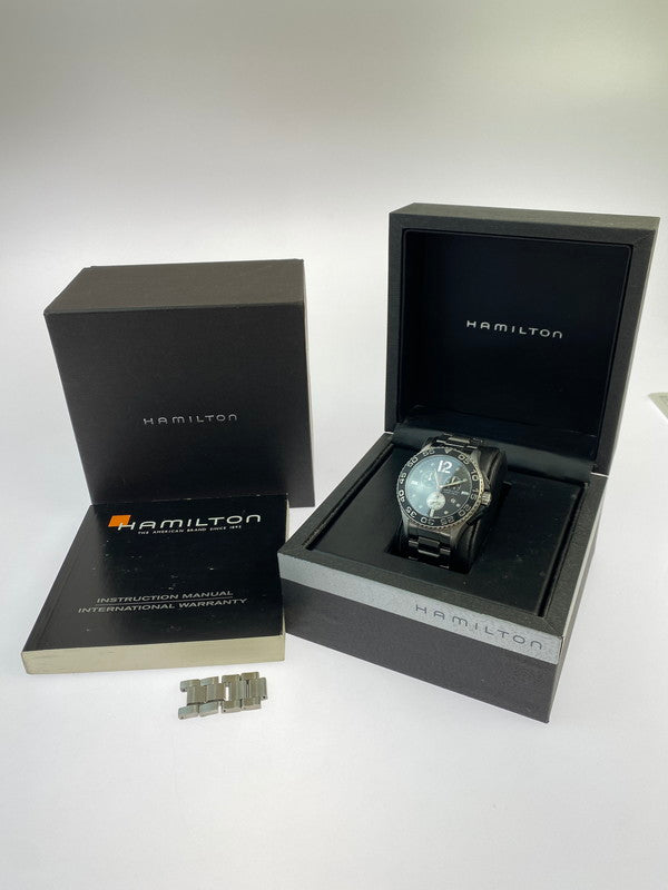 【現状渡し品】【メンズ】 HAMILTON ハミルトン H645120 カーキ キングスキューバ クロノグラフ 腕時計 197-251026-ks-38-min カラー：シルバー/ブラック 万代Net店