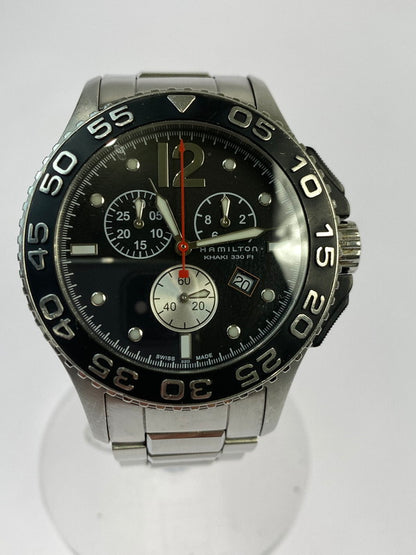 【現状渡し品】【メンズ】 HAMILTON ハミルトン H645120 カーキ キングスキューバ クロノグラフ 腕時計 197-251026-ks-38-min カラー：シルバー/ブラック 万代Net店