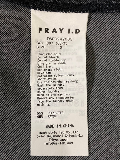 【中古品】【レディース】 FRAY ID フレイ アイディー TAILORED ONE-PIECE テーラード ワンピース FWFO242005 169-260918-hu-25-min カラー：グレー系 万代Net店
