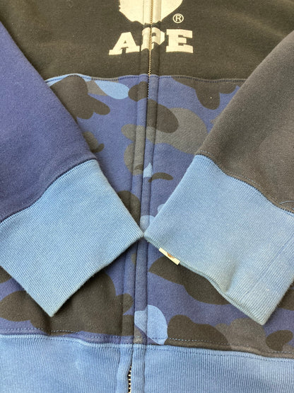 【中古品】【メンズ】 A BATHING APE ア ベイシング エイプ NAVY CAMO RELAXED FIT FULL ZIP HOODIE 001ZPI801008M フル ジップ フーディー カモ メンズ トップス パーカー 142-251024-em-34-min サイズ：L カラー：ネイビー/ブルー 万代Net店